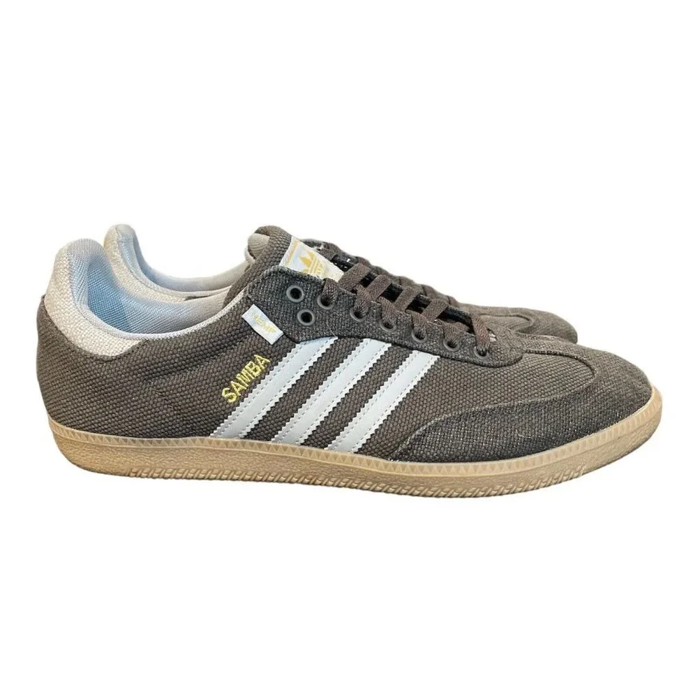 Mens Adidas Hemp Samba Sneakers Olive/gum Soccer Casual Size 12 G98628 - Picture 1 of 9